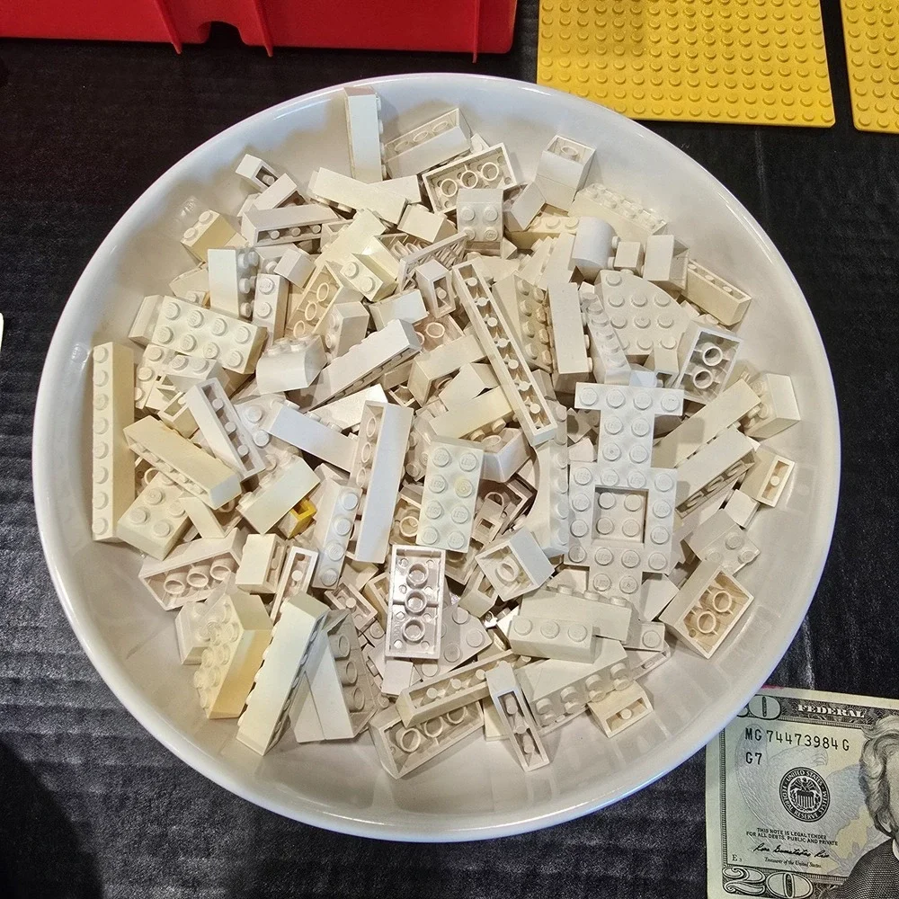 Vintage Red Yellow‎ 1980s Lego Classic Case Full Of Classic Bricks Color
